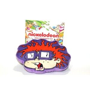 Buckle Down Nickelodeon Dog Squeaker Toy Rugrats Chuckie Face 8"x5.5" Plush Toy